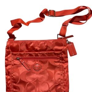 Coach Vibrant Reddish Orange Crossbody Bag